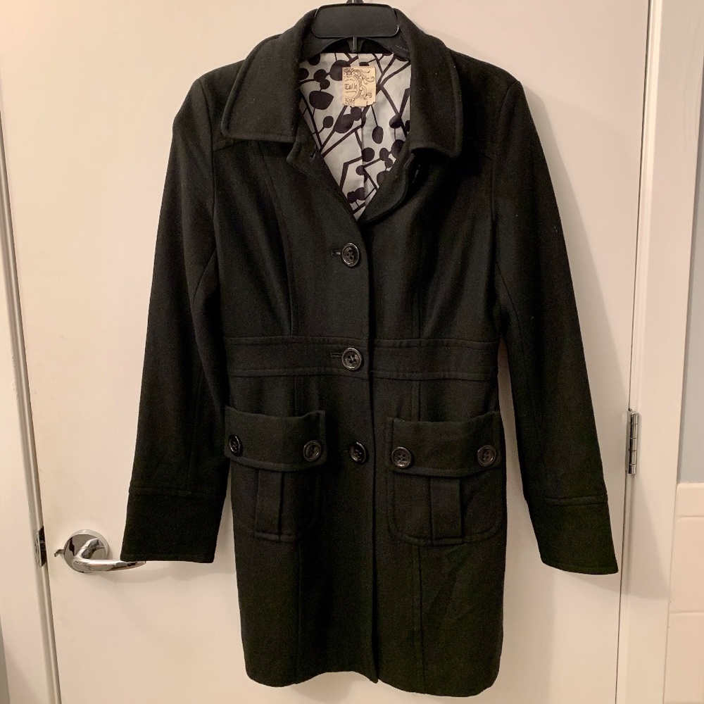 Nordstrom Tulle BP fitted Black Peacoat